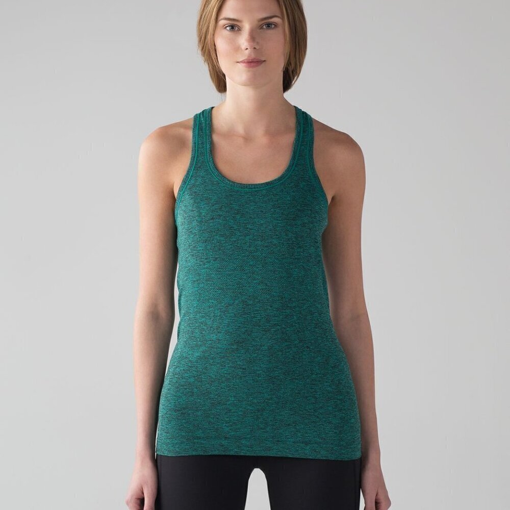 Lululemon Swiftly Tech Racerback - 2 Viridian Green / Black